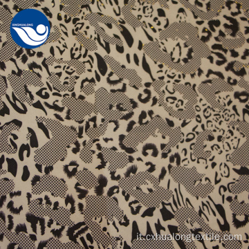 Tessuto Oxford in poliestere stampato mini leopardo opaco